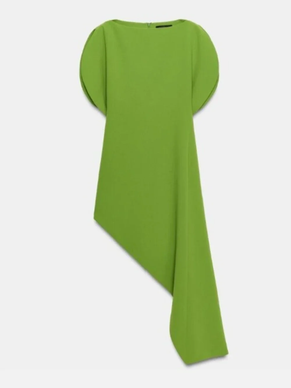 ZARA ASYMMETRIC MIDI DRESS GREEN SIZE XS